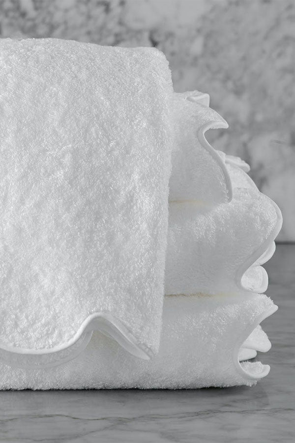 Matouk Cairo Wave Bath Towels - White/White