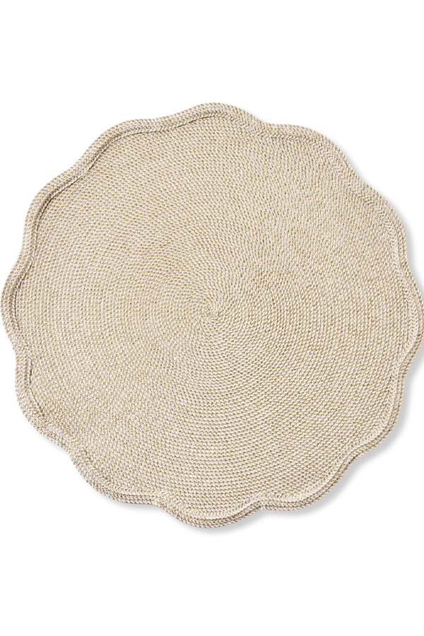 Gold Glimmer Round Scallop Placemat