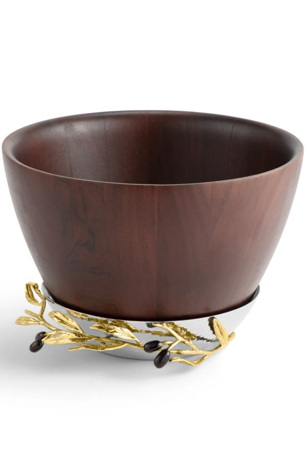 Michael Aram | Olive Branch Gold Wood Bowl | Gattles