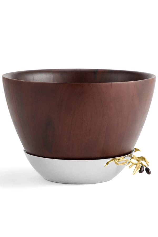 Michael Aram | Olive Branch Gold Wood Bowl | Gattles