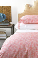 Matouk Nikita Duvet Cover in Coral