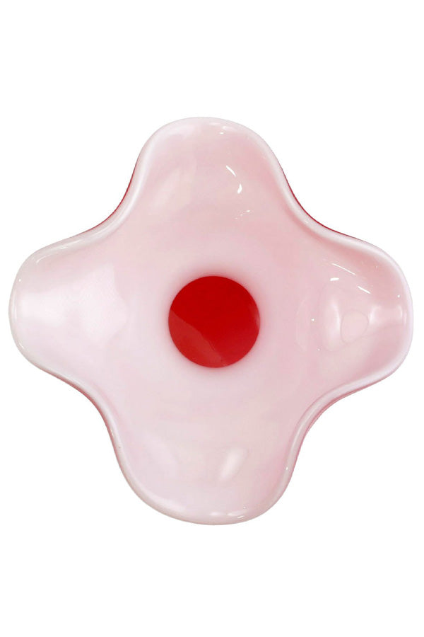 Vietri Hibiscus Glass Red Small Fluted Vase 