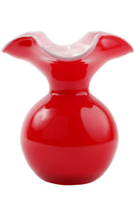 Vietri Hibiscus Glass Red Small Fluted Vase 